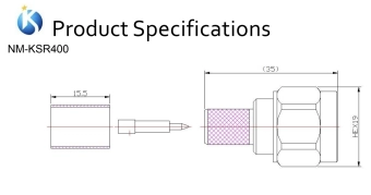 Разъем N-male NM-KSR400 для KSR400, SLL400, LMR400, RG-8