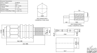 Роз'єм ВЧ RP-SMA-male (KSR240, LMR-240, SLL-240, H155, M&P 5/.212"), паяння/обтиск SMA-02LM-S2-RP-TGG