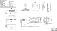 Роз'єм ВЧ SMA-female bulkhead для кабелів (RG-316, RG-174), паяння/обжим SMA-15L-TGG