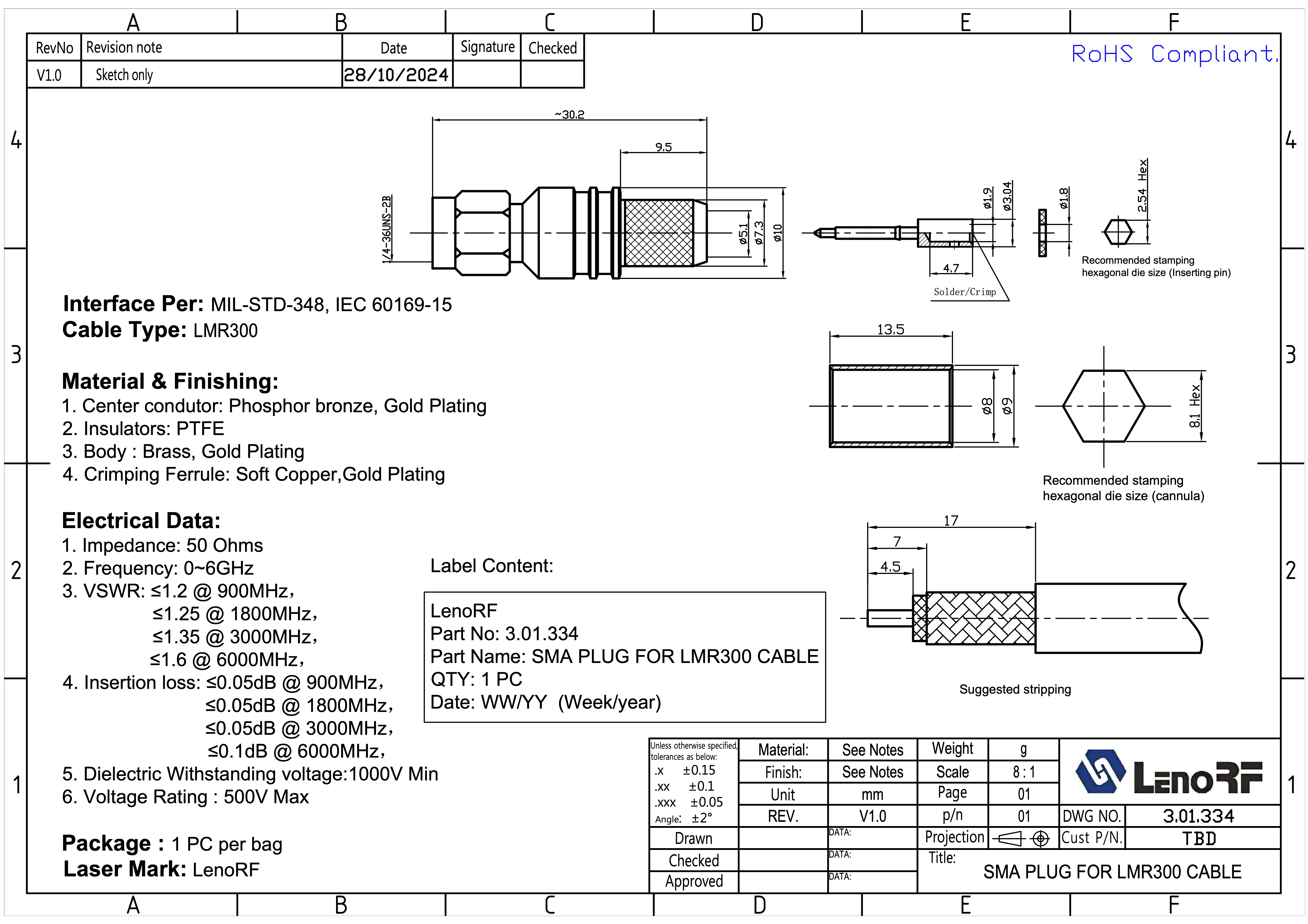 3.01.334-SMA-PLUG-FOR-LMR300-CABLE