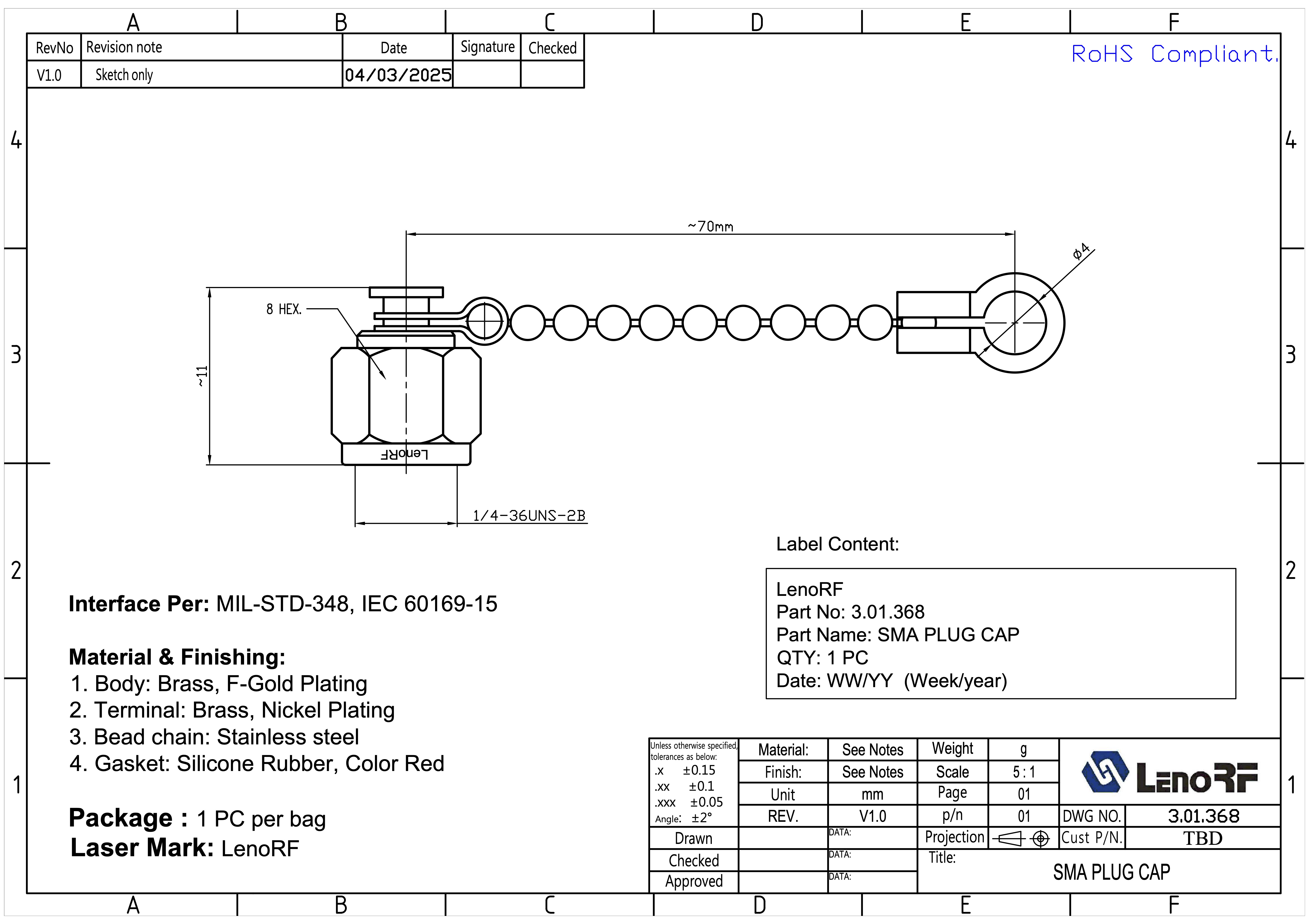 3.01.368-SMA-PLUG-CAP
