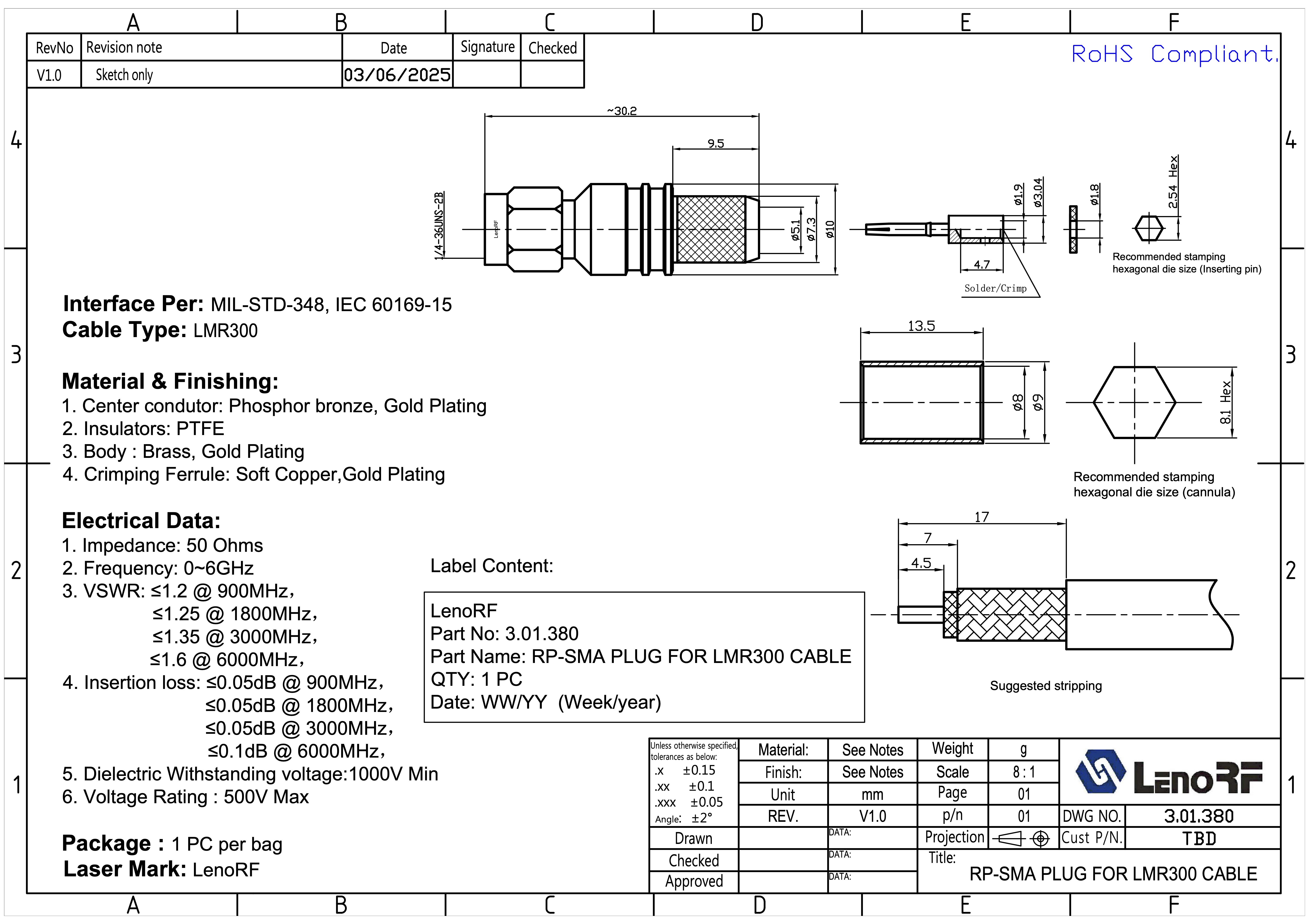 3.01.380-RP-SMA-PLUG-FOR-LMR300-CABLE