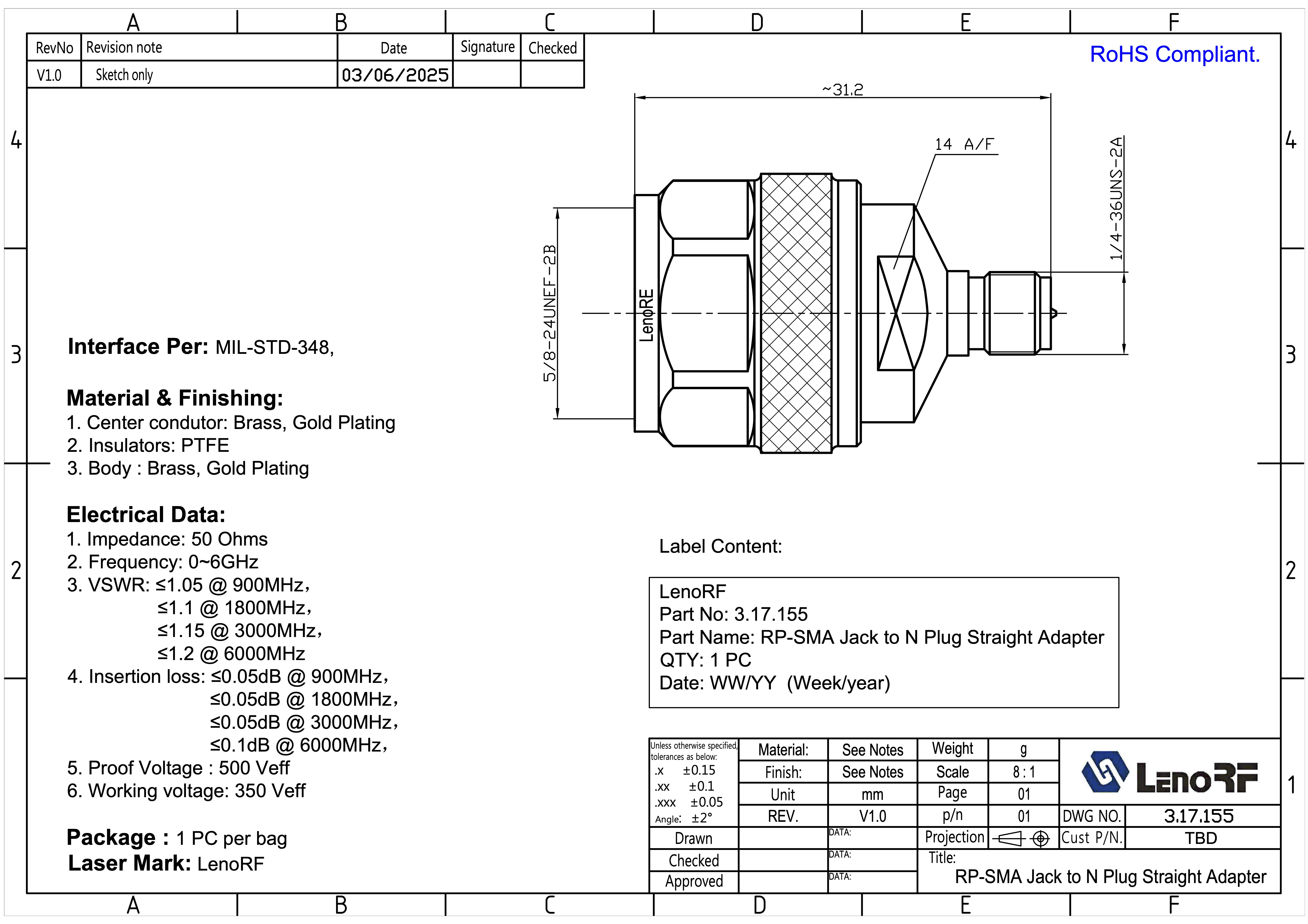 3.17.155-RP-SMA-Jack-to-N-Plug-Straight-Adapter