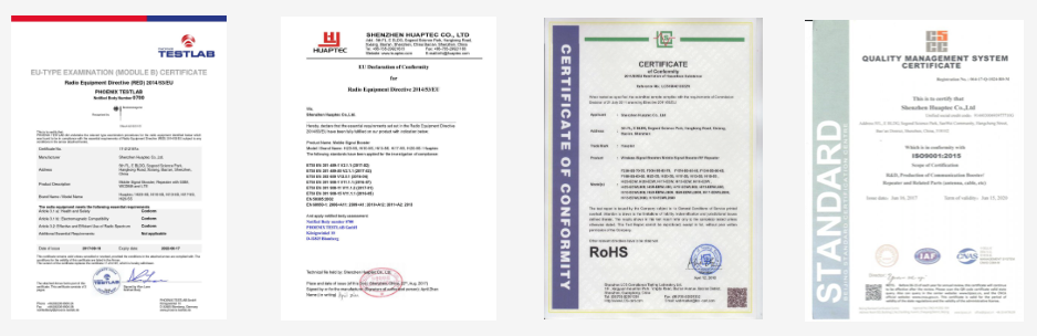 Hiboost CE RED 2014/53/EU, RoHS, ISO 9001:2015